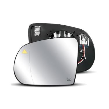 Imagem de QNHEAY 68228919AA Espelho de vidro esquerdo para Jeep Cherokee Compass 2014-2021, com suporte elétrico aquecido sistema de detecção de ponto cego, vidro retrovisor