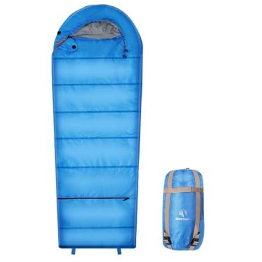 Imagem de REDCAMP Saco de dormir infantil ultraleve para mochila, confortável para clima quente, com saco de compressão, azul
