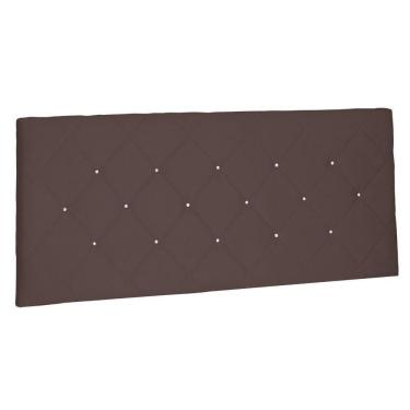 Imagem de Cabeceira Painel Estofada Box Casal Tânia 140cm Suede Café