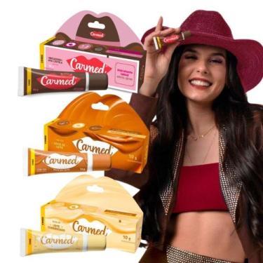 Imagem de Kit 3 Carmed Hidratante Labial Ana Castela Boiadeira Brigadeiro Leite 
