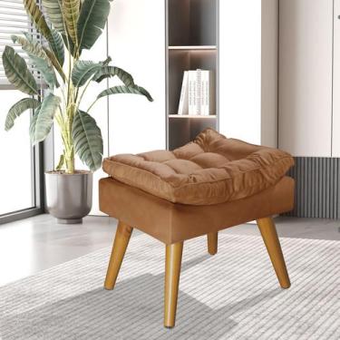 Imagem de Puff Sênior Suede Luxuoso Banco Apoio Pés Almofadado Penteadeira - Met