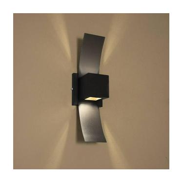 Imagem de Arandela Luminária Aba Externa Parede Muro Efeito 2 Focos ARANDELA:PRETA