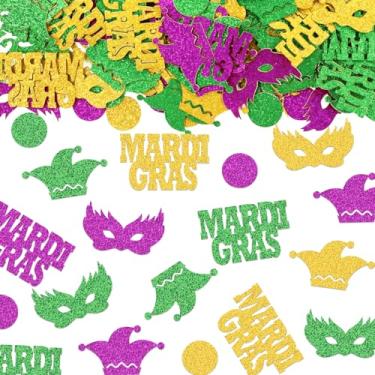 Imagem de On-Airstore 200 Peças De Confete Carnaval Dourado Verde Roxo Palavras Máscara Chapéu Decoração Papel Glitter Para Desfile Festa Lembrancinhas Presentes Casamento Feriados Mesa