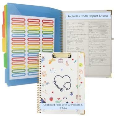Imagem de Clipboard Folder and Refillable Nursing report Notepad (Multicolor/Nursing Graphics Folio with 1 Patient per Template Refillable Notepad)