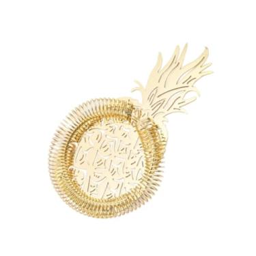 Imagem de IEUDNS Coador de, ferramenta de bar em formato de abacaxi, leve, reutilizável, multiuso, separador de gelo, coador de gelo para clube, restaurante, Ouro