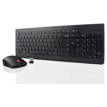 Imagem de Kit Teclado e Mouse sem Fio Lenovo Essential - ABNT2 - Wireless 2.4GHz - 1600dpi - Preto-Unissex