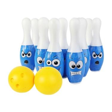 Imagem de Esquirla Conjunto de boliche infantil, brinquedos para brincar em ambientes internos, pinos e bolas de jogo esportivo engraçados para jardim de infância,
