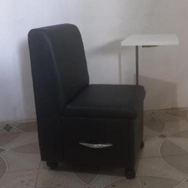 Imagem de Cadeira Ciranda Manicure Mesa Regulável Poltrona Preto - D Inovar Move