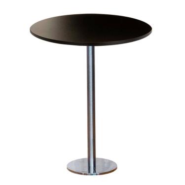 Imagem de Mesa Pisa Beta Bistrô Fratini 107,50cm (a) Disco Redondo Inox Tampo Mdp Redondo Preto 80cm (l)