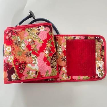 Imagem de Manguito de pressão arterial pequena flor clássica vermelha 15-24 cm para substituição de circunferência do braço BP punho com 6 conectores - compatível com Omron e outros monitores