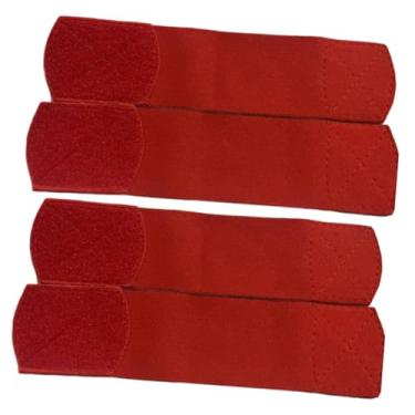Imagem de predolo Suporte para Caneleira de 4 Peças, Protetor de Cinta Fixa para, Suporte Ajustável para Tornozelo, Manga Fixa para Treino, Chute de Bola, Vermelho