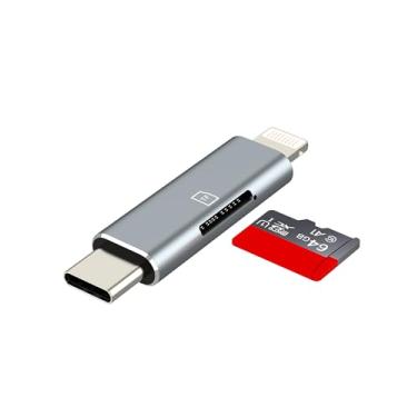 Imagem de USB C Lightning para leitor de cartão micro SD (2 em 1) para iPhone16 15 14 Pro para adaptador Apple câmera digital TF transferência de armazenamento de fotos para iPad compatível com Samsung tipo C