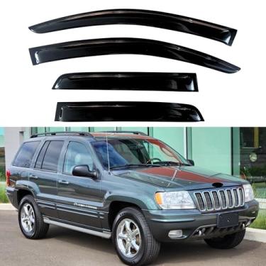 Imagem de KPY Viseiras de janela compatíveis com Jeep Grand Cherokee 1999-2004 e Ford Ecosport (Brasil) 2004, 4 peças de proteção de chuva defletores de ventilação lateral estilo fita adesiva, 1999 2000 2001