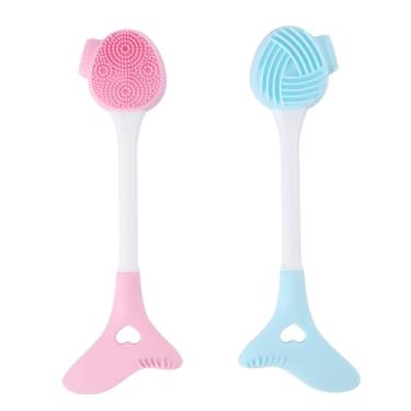 Imagem de 2 Esfoliante Facial Feminino 2 em 1, Silicone Ponta Dupla Escova para Limpeza de Poros Suave Ferramenta de Limpeza Facial para Todos os Tipos Pele