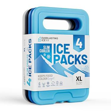 Imagem de Everlasting Ice RX - Bolsa Térmica de Gelo Fina Reutilizável com Alça (Pacote com 4) - Sem BPA - 16,5 x 11,4 cm - Bolsa de Gelo de Longa Duração para Lancheiras, Piquenique, Viagens e Mais