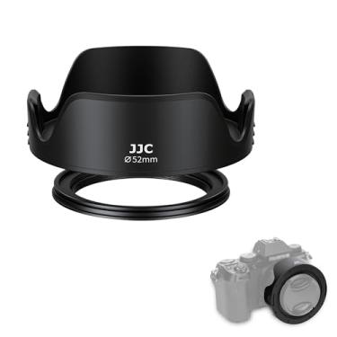 Imagem de JJC Capuz de lente de tulipa de 52mm para Nikon D3200 D3300 D5200 D5300 D5500 com AF-S DX Kit 18-55mm & para Fujifilm X-M5 X-T50 X-T30 II X-S20 com XC Kit 15-45mm, compatível com filtro/tampa de 52mm