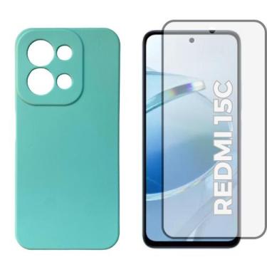 Imagem de Capa Silicone + Película de Vidro 3D Para Xiaomi Redmi 15c - Generica,