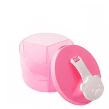 Imagem de Porta Leite Em Pó Adoleta 3 Espacos Rosa Translucido 0868-96