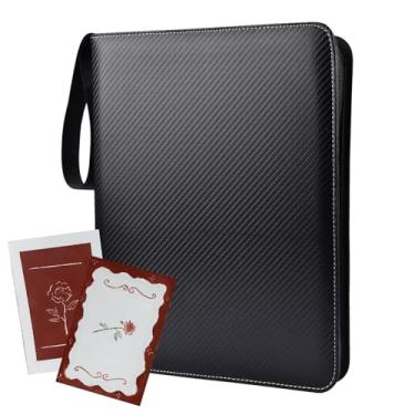 Imagem de Álbum Para Cartas Colecionáveis | Álbum Colecionador PU Para Cartas Trocáveis 9 Bolsos - Colecionável Com Grande Armazenamento Para Colecionadores Desportos Viagem Exposição de Fotografias