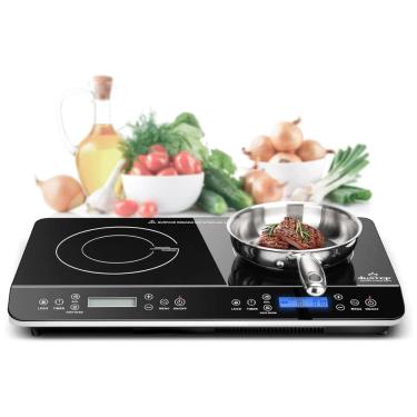 Imagem de Cooktop de Indução Elétrico com Display LCD e Queimador Duplo, 110V 1800W, Duxtop 9620LS, Preto