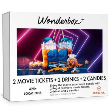 Imagem de WONDERBOX – Regal Movie Bundle - 2 Premiere Movie Tickets + 2 Drinks + 2 Candies – Original Gift Idea - Experience Gift - 425 Locations in The US