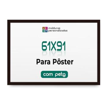 Imagem de Moldura 61x91 para Quadro Pôster Arte Painel Mapa com Proteção Petg (Preto)