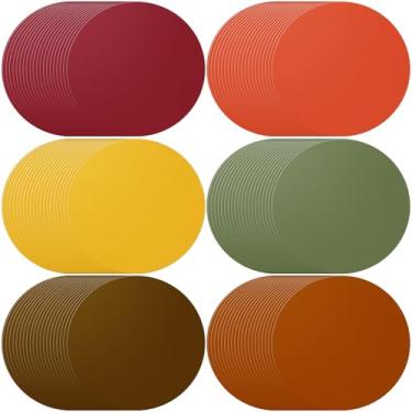 Imagem de Gandeer 120 peças de jogo americano de papel descartável colorido redondo para férias, aniversário, casamento, orgulho, festa, festa, decoração de jantar em casa