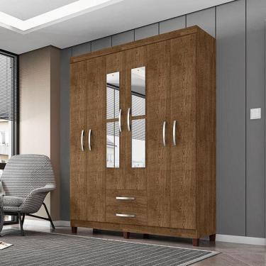 Imagem de Guarda Roupa Casal Ambiente Mogi Com Espelho 6 Portas Malbec - Incorplac