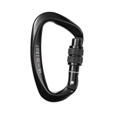 Imagem de Mosquetão De Montanhismo 25KN Com Trava De Rosca Em Forma De D, Fivela