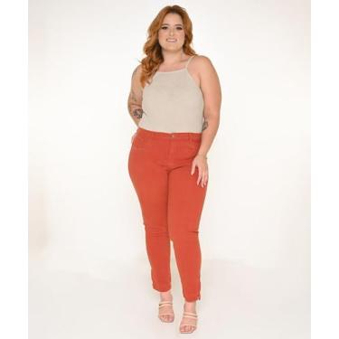 Imagem de Calça Feminina Sarja Plus Skinny Ocre - Razon Jeans, 50