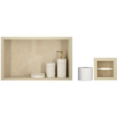 Imagem de Nicho Para Banheiro Em Porcelanato Polido Porta Shampoo Sabonete e Por