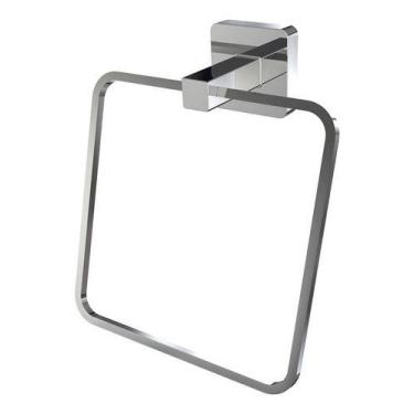 Imagem de Porta Toalha Argola Quadrado Metal Cromado 4500 C27 - Fani