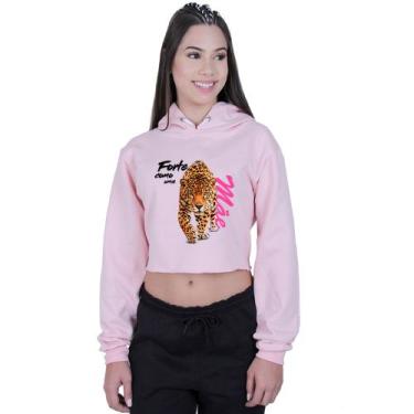 Imagem de Cropped Moletom Feminino Estampado com Capuz Presente Dia Das Mães - L