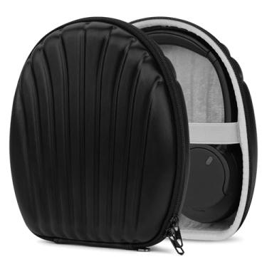 Imagem de Capa de fone de ouvido Geekria Seashell para Sony WH-CH710N, WH-CH700N, MDR-950N1, MDR-M1ST, MDR-10RNC, WHXB900N, MDR1AM2 fones de ouvido, capa rígida, bolsa de transporte para viagem com espaço para peças (preto PU)