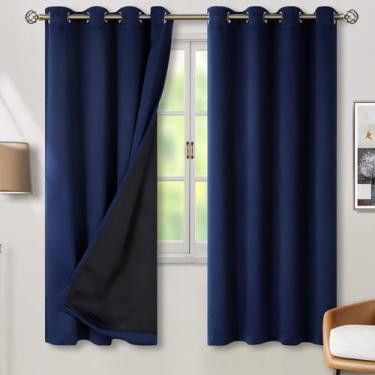 Imagem de Cortinas BGment com isolamento térmico 100% blackout azul marinho