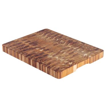 Imagem de Tábua Cubus Com Empunhadura Churrasco Tramontina em Madeira Teca FSC com Acabamento em Óleo Mineral 50x38 cm