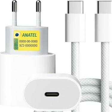 Imagem de Carregador Turbo Tipo C compativel com iPhone 15, 15 pro,15 Pro Max, iPhone 16, 16 pro, 16 pro Max, Compativel c/IOS/Android/XIAOMI, Super Rapido, Fonte Entrada Tipo-C