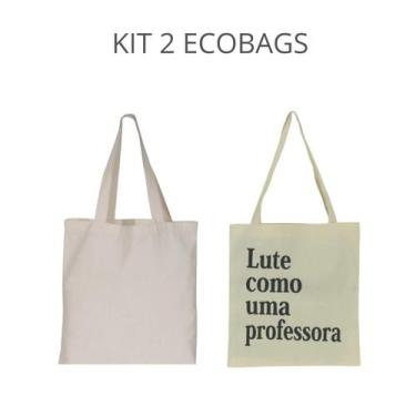 Imagem de KIT 2 Bolsa Ecobags CRÚ Professora - armazze