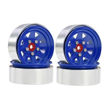 Imagem de JunZheHub 4 Peças de Reposição para Rodas de Pneu RC, Peças de Reposição Robustas de 1,9 Polegadas, Rodas de Alumínio Hexagonal de 12 Mm para Caminhão RC 1/10, Azul