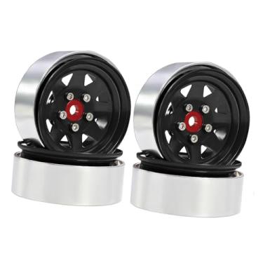 Imagem de JunZheHub 4 Peças de Reposição para Rodas de Pneu RC, Peças de Reposição Robustas de 1,9 Polegadas, Rodas de Alumínio Hexagonal de 12 Mm para Caminhão RC 1/10, Preto