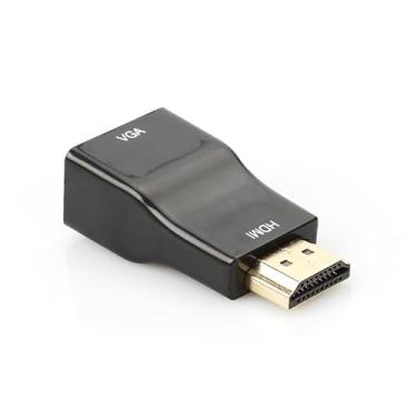 Imagem de BUBUCAM Conversor adaptador HDMI para VGA, cabo macho para fêmea 1080p para computador, desktop, laptop, PC, monitor, projetor, HDTV, Xbox e mais (preto)
