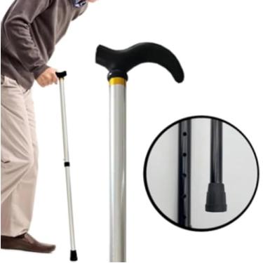 Imagem de Bengala de Alumínio Regulável, Apoio para Criança, Adulto e Idoso, Prata e Preto