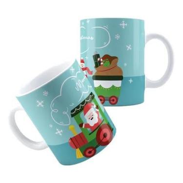Imagem de Xícara Caneca Personalizada de Porcelana Cerâmica  Natalina Natal Papa