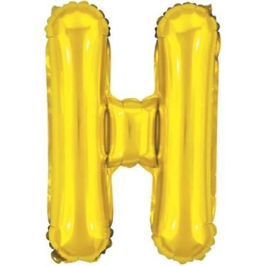 Imagem de Balao Metalizado Letra H Dourado 40CM. - Sao Roque