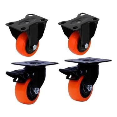 Imagem de 2X 4 Rodinha Rodízio Roda Reforçada Com E Sem Freio Trava 50