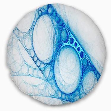 Imagem de Designart Blue Metal Construction' Manta abstrata para sala de estar, sofá, enchimento de almofada + capa de almofada impressa em ambos os lados 50,8 cm