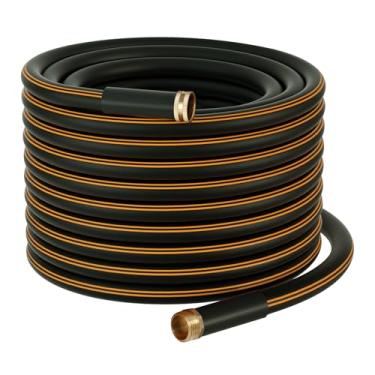 Imagem de Atlantic Mangueira de jardim resistente 30,5 m x 5/8 pol. Mangueira de água de cor preta. (30 pés)