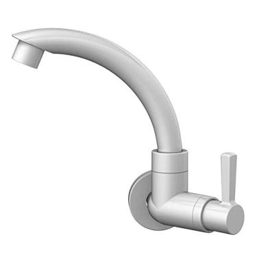 Imagem de Torneira Registro Para Cozinha De Parede Bica Baixa Móvel Modelo Ándria Cor Branca Com Bitola De 1/2" – 3/4" Durín