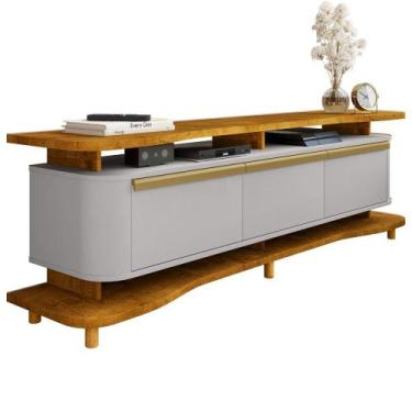 Imagem de Rack Bancada Tv 75 Pol 180 cm Guarapari BECHARA, Naturalle Off White