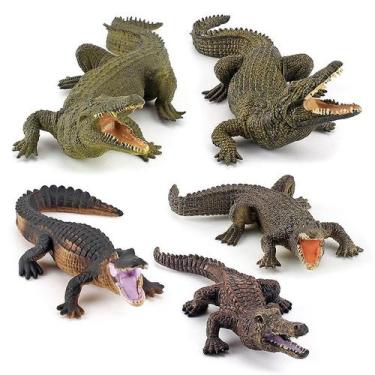 Imagem de Conjunto de bonecos Realistic Crocodile, 5 peças, PVC, miniatura, cria